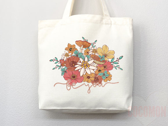 Floral Tote Flower Bag Gift for Floral Lover Flower Lover Gift Bag Womens Tote for Her Cute Tote Bag Reusable Bag Eco Friendly Tote Shopper