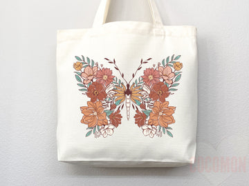 Floral Tote Flower Bag Gift for Floral Lover Flower Lover Gift Bag Womens Tote for Her Cute Tote Bag Reusable Bag Eco Friendly Tote Shopper