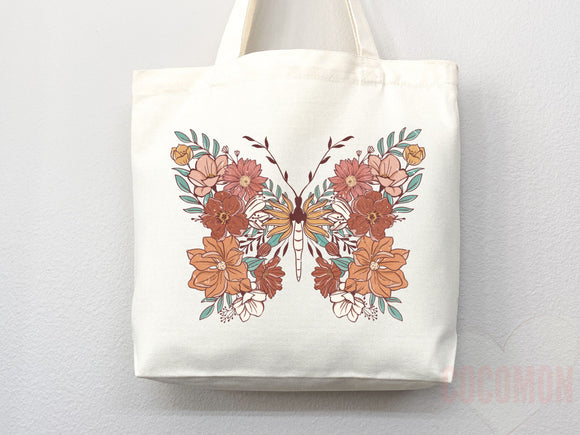 Floral Tote Flower Bag Gift for Floral Lover Flower Lover Gift Bag Womens Tote for Her Cute Tote Bag Reusable Bag Eco Friendly Tote Shopper