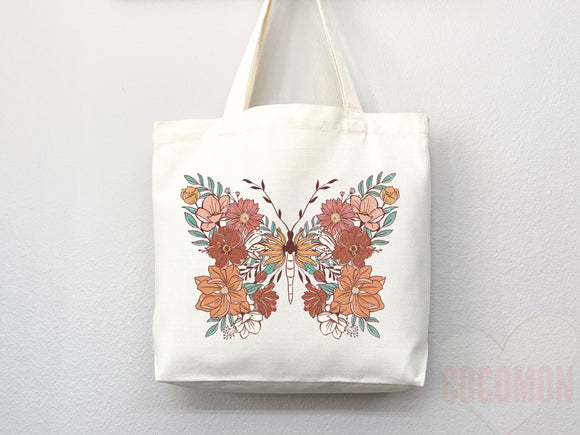 Floral Tote Flower Bag Gift for Floral Lover Flower Lover Gift Bag Womens Tote for Her Cute Tote Bag Reusable Bag Eco Friendly Tote Shopper