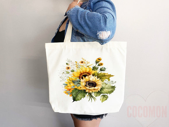Floral Tote Flower Bag Gift for Floral Lover Flower Lover Gift Bag Womens Tote for Her Cute Tote Bag Reusable Bag Eco Friendly Tote Shopper