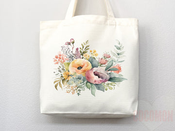 Floral Tote Flower Bag Gift for Floral Lover Flower Lover Gift Bag Womens Tote for Her Cute Tote Bag Reusable Bag Eco Friendly Tote Shopper