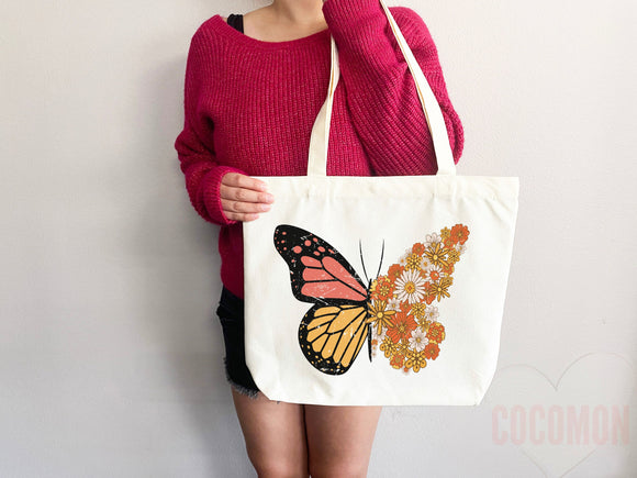 Floral Tote Flower Bag Gift for Floral Lover Flower Lover Gift Bag Womens Tote for Her Cute Tote Bag Reusable Bag Eco Friendly Tote Shopper