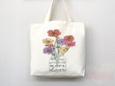 Floral Tote Flower Bag Gift for Floral Lover Flower Lover Gift Bag Womens Tote for Her Cute Tote Bag Reusable Bag Eco Friendly Tote Shopper