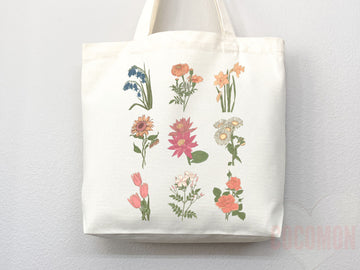 Floral Tote Flower Bag Gift for Floral Lover Flower Lover Gift Bag Womens Tote for Her Cute Tote Bag Reusable Bag Eco Friendly Tote Shopper
