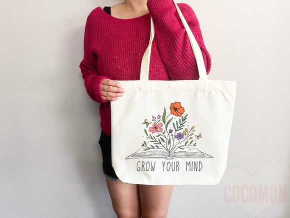 Floral Tote Flower Bag Gift for Floral Lover Flower Lover Gift Bag Womens Tote for Her Cute Tote Bag Reusable Bag Eco Friendly Tote Shopper