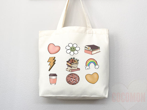 Book Lovers Tote School Bag Gift for Book Lover Gift For Bookworms Gift For Teachers Readers' Tote Library Tote Shopper Women's Tote for Her