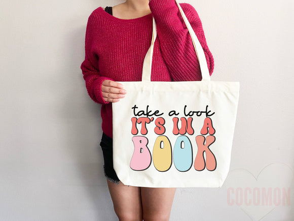 Book Lovers Tote School Bag Gift for Book Lover Gift For Bookworms Gift For Teachers Readers' Tote Library Tote Shopper Women's Tote for Her