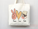 Book Lovers Tote School Bag Gift for Book Lover Gift For Bookworms Gift For Teachers Readers' Tote Library Tote Shopper Women's Tote for Her
