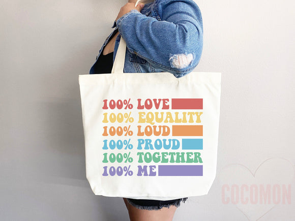 Pride Tote Bag LGBT Pride Tote LGBTQ Pride Bag Gift for Her Trans Pride Tote Shopper Women's Tote Lesbian Pride Gift Gay Pride Cute Tote Bag