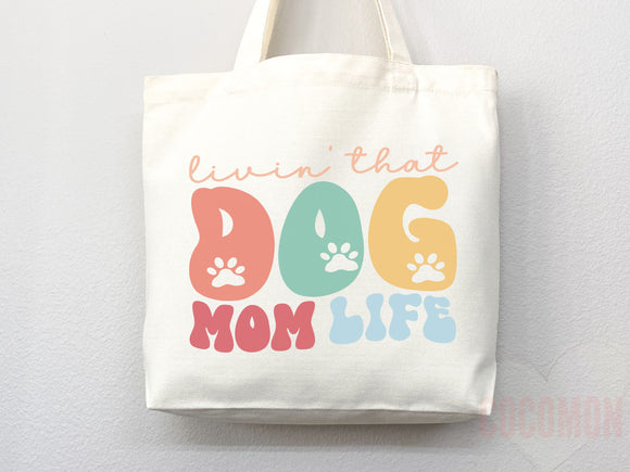 Dog Mom Tote Bag Gift For Dog Mom Animal Lover Tote Shopper Dog Lover Bag New Dog Mom Gift for Her Puppy Mom Tote Shopper Women's Tote Bag