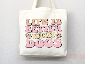 Dog Mom Tote Bag Gift For Dog Mom Animal Lover Tote Shopper Dog Lover Bag New Dog Mom Gift for Her Puppy Mom Tote Shopper Women's Tote Bag