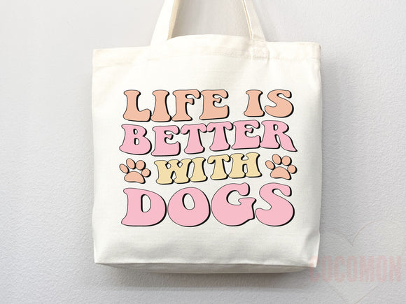 Dog Mom Tote Bag Gift For Dog Mom Animal Lover Tote Shopper Dog Lover Bag New Dog Mom Gift for Her Puppy Mom Tote Shopper Women's Tote Bag