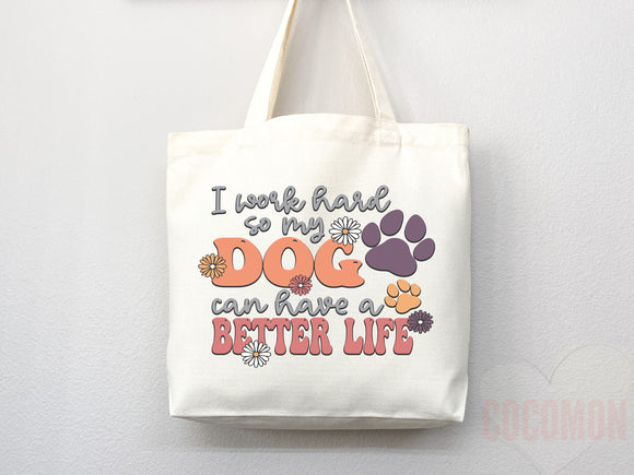 Dog Mom Tote Bag Gift For Dog Mom Animal Lover Tote Shopper Dog Lover Bag New Dog Mom Gift for Her Puppy Mom Tote Shopper Women's Tote Bag