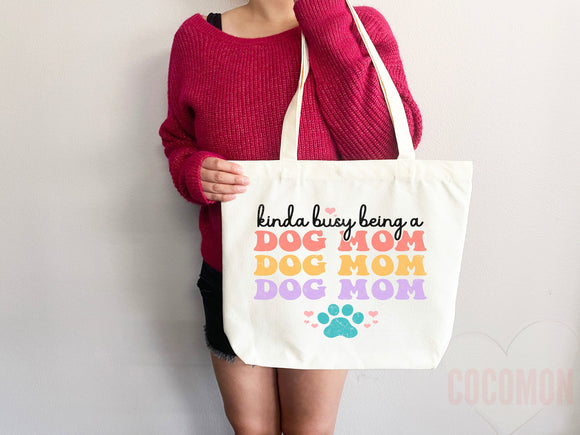 Dog Mom Tote Bag Gift For Dog Mom Animal Lover Tote Shopper Dog Lover Bag New Dog Mom Gift for Her Puppy Mom Tote Shopper Women's Tote Bag