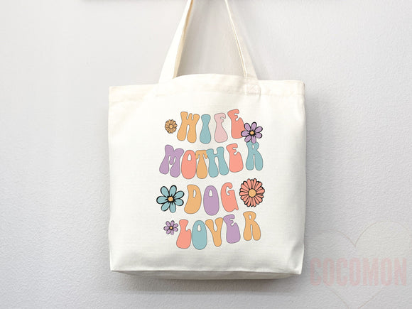 Dog Mom Tote Bag Gift For Dog Mom Animal Lover Tote Shopper Dog Lover Bag New Dog Mom Gift for Her Puppy Mom Tote Shopper Women's Tote Bag