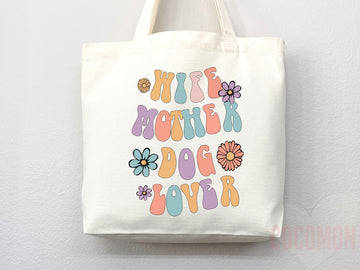 Dog Mom Tote Bag Gift For Dog Mom Animal Lover Tote Shopper Dog Lover Bag New Dog Mom Gift for Her Puppy Mom Tote Shopper Women's Tote Bag