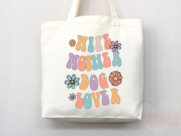 Dog Mom Tote Bag Gift For Dog Mom Animal Lover Tote Shopper Dog Lover Bag New Dog Mom Gift for Her Puppy Mom Tote Shopper Women's Tote Bag