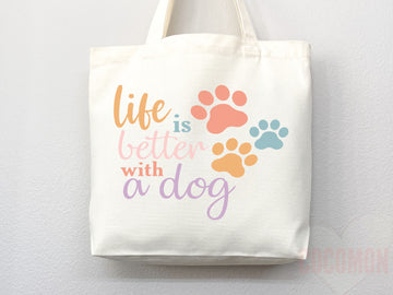 Dog Mom Tote Bag Gift For Dog Mom Animal Lover Tote Shopper Dog Lover Bag New Dog Mom Gift for Her Puppy Mom Tote Shopper Women's Tote Bag