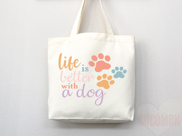 Dog Mom Tote Bag Gift For Dog Mom Animal Lover Tote Shopper Dog Lover Bag New Dog Mom Gift for Her Puppy Mom Tote Shopper Women's Tote Bag