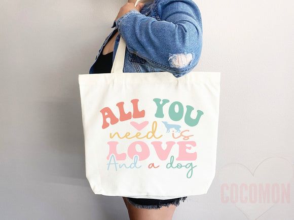 Dog Mom Tote Bag Gift For Dog Mom Animal Lover Tote Shopper Dog Lover Bag New Dog Mom Gift for Her Puppy Mom Tote Shopper Women's Tote Bag