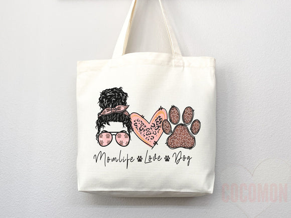 Dog Mom Tote Bag Gift For Dog Mom Animal Lover Tote Shopper Dog Lover Bag New Dog Mom Gift for Her Puppy Mom Tote Shopper Women's Tote Bag