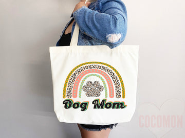 Dog Mom Tote Bag Gift For Dog Mom Animal Lover Tote Shopper Dog Lover Bag New Dog Mom Gift for Her Puppy Mom Tote Shopper Women's Tote Bag