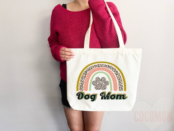 Dog Mom Tote Bag Gift For Dog Mom Animal Lover Tote Shopper Dog Lover Bag New Dog Mom Gift for Her Puppy Mom Tote Shopper Women's Tote Bag