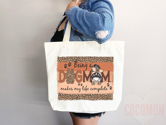 Dog Mom Tote Bag Gift For Dog Mom Animal Lover Tote Shopper Dog Lover Bag New Dog Mom Gift for Her Puppy Mom Tote Shopper Women's Tote Bag
