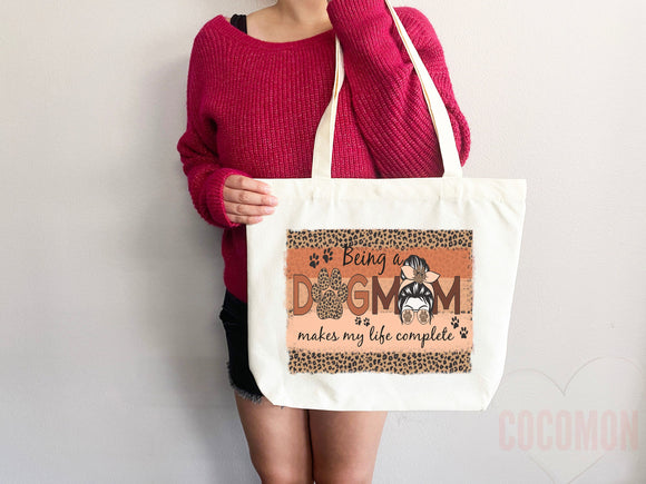 Dog Mom Tote Bag Gift For Dog Mom Animal Lover Tote Shopper Dog Lover Bag New Dog Mom Gift for Her Puppy Mom Tote Shopper Women's Tote Bag