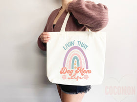 Dog Mom Tote Bag Gift For Dog Mom Animal Lover Tote Shopper Dog Lover Bag New Dog Mom Gift for Her Puppy Mom Tote Shopper Women's Tote Bag