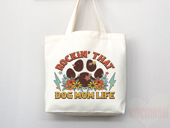 Dog Mom Tote Bag Gift For Dog Mom Animal Lover Tote Shopper Dog Lover Bag New Dog Mom Gift for Her Puppy Mom Tote Shopper Women's Tote Bag