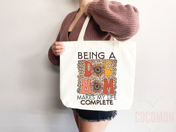Dog Mom Tote Bag Gift For Dog Mom Animal Lover Tote Shopper Dog Lover Bag New Dog Mom Gift for Her Puppy Mom Tote Shopper Women's Tote Bag