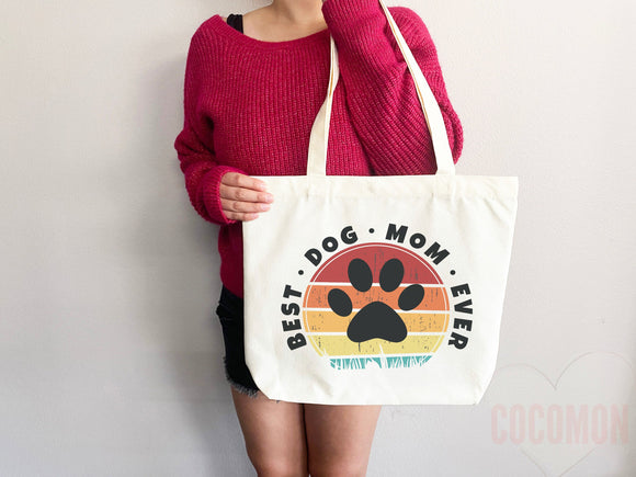 Dog Mom Tote Bag Gift For Dog Mom Animal Lover Tote Shopper Dog Lover Bag New Dog Mom Gift for Her Puppy Mom Tote Shopper Women's Tote Bag