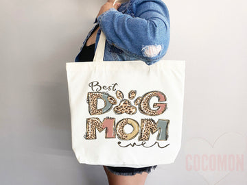 Dog Mom Tote Bag Gift For Dog Mom Animal Lover Tote Shopper Dog Lover Bag New Dog Mom Gift for Her Puppy Mom Tote Shopper Women's Tote Bag