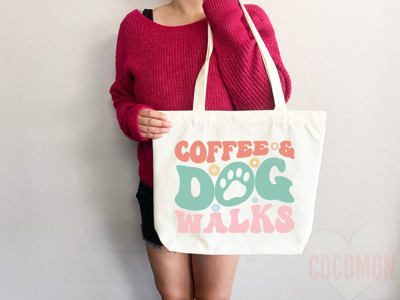 Dog Mom Tote Bag Coffee Lover Gift For Dog Mom Animal Lover Tote Shopper Dog Lover Bag New Dog Mom Gift for Her Puppy Mom Women's Tote Bag