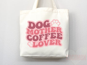 Dog Mom Tote Bag Coffee Lover Gift For Dog Mom Animal Lover Tote Shopper Dog Lover Bag New Dog Mom Gift for Her Puppy Mom Women's Tote Bag