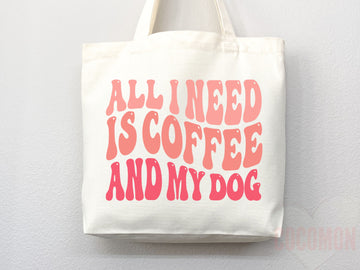 Dog Mom Tote Bag Coffee Lover Gift For Dog Mom Animal Lover Tote Shopper Dog Lover Bag New Dog Mom Gift for Her Puppy Mom Women's Tote Bag