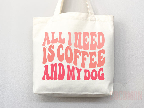 Dog Mom Tote Bag Coffee Lover Gift For Dog Mom Animal Lover Tote Shopper Dog Lover Bag New Dog Mom Gift for Her Puppy Mom Women's Tote Bag