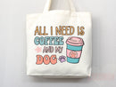 Dog Mom Tote Bag Coffee Lover Gift For Dog Mom Animal Lover Tote Shopper Dog Lover Bag New Dog Mom Gift for Her Puppy Mom Women's Tote Bag