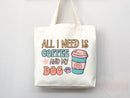 Dog Mom Tote Bag Coffee Lover Gift For Dog Mom Animal Lover Tote Shopper Dog Lover Bag New Dog Mom Gift for Her Puppy Mom Women's Tote Bag