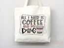 Dog Mom Tote Bag Coffee Lover Gift For Dog Mom Animal Lover Tote Shopper Dog Lover Bag New Dog Mom Gift for Her Puppy Mom Women's Tote Bag
