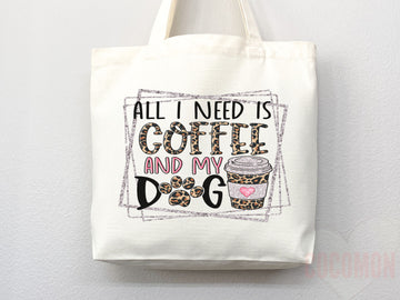 Dog Mom Tote Bag Coffee Lover Gift For Dog Mom Animal Lover Tote Shopper Dog Lover Bag New Dog Mom Gift for Her Puppy Mom Women's Tote Bag