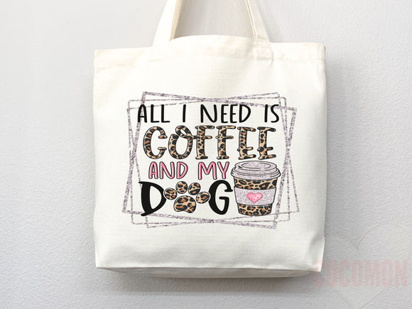 Dog Mom Tote Bag Coffee Lover Gift For Dog Mom Animal Lover Tote Shopper Dog Lover Bag New Dog Mom Gift for Her Puppy Mom Women's Tote Bag