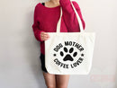 Dog Mom Tote Bag Coffee Lover Gift For Dog Mom Animal Lover Tote Shopper Dog Lover Bag New Dog Mom Gift for Her Puppy Mom Women's Tote Bag