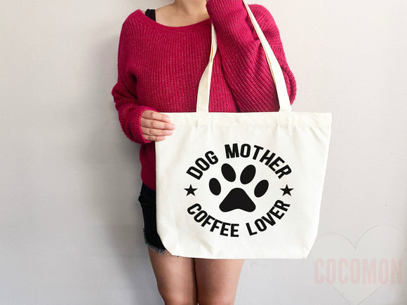 Dog Mom Tote Bag Coffee Lover Gift For Dog Mom Animal Lover Tote Shopper Dog Lover Bag New Dog Mom Gift for Her Puppy Mom Women's Tote Bag