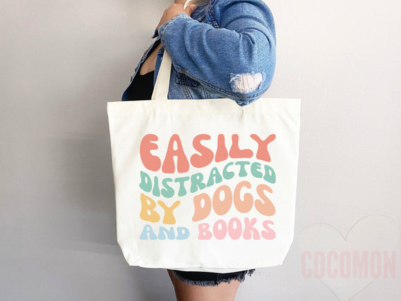 Dog Mom Tote Bag Book Lover Gift For Dog Mom Animal Lover Tote Shopper Dog Lover Bag New Dog Mom Gift for Her Puppy Mom Women's Tote Bag