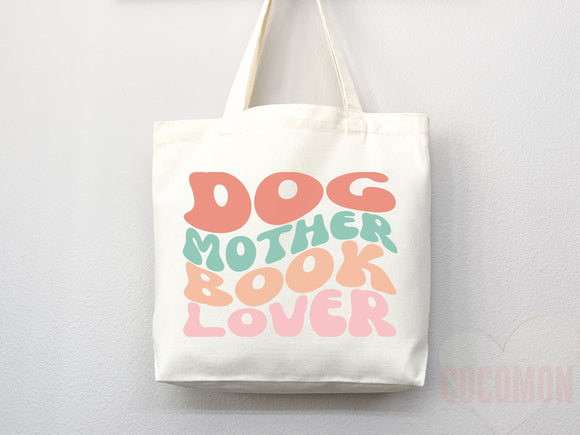 Dog Mom Tote Bag Book Lover Gift For Dog Mom Animal Lover Tote Shopper Dog Lover Bag New Dog Mom Gift for Her Puppy Mom Women's Tote Bag