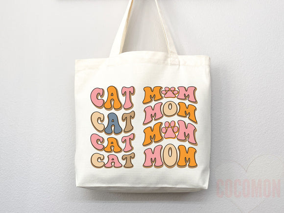 Cat Mom Tote Bag Gift For Cat Mom Animal Lover Tote Shopper Cat Lover Bag New Cat Mom Gift for Her Kitten Mom Tote Shopper Women's Tote Bag