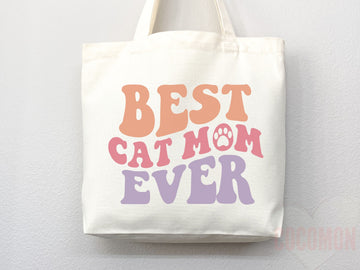 Cat Mom Tote Bag Gift For Cat Mom Animal Lover Tote Shopper Cat Lover Bag New Cat Mom Gift for Her Kitten Mom Tote Shopper Women's Tote Bag
